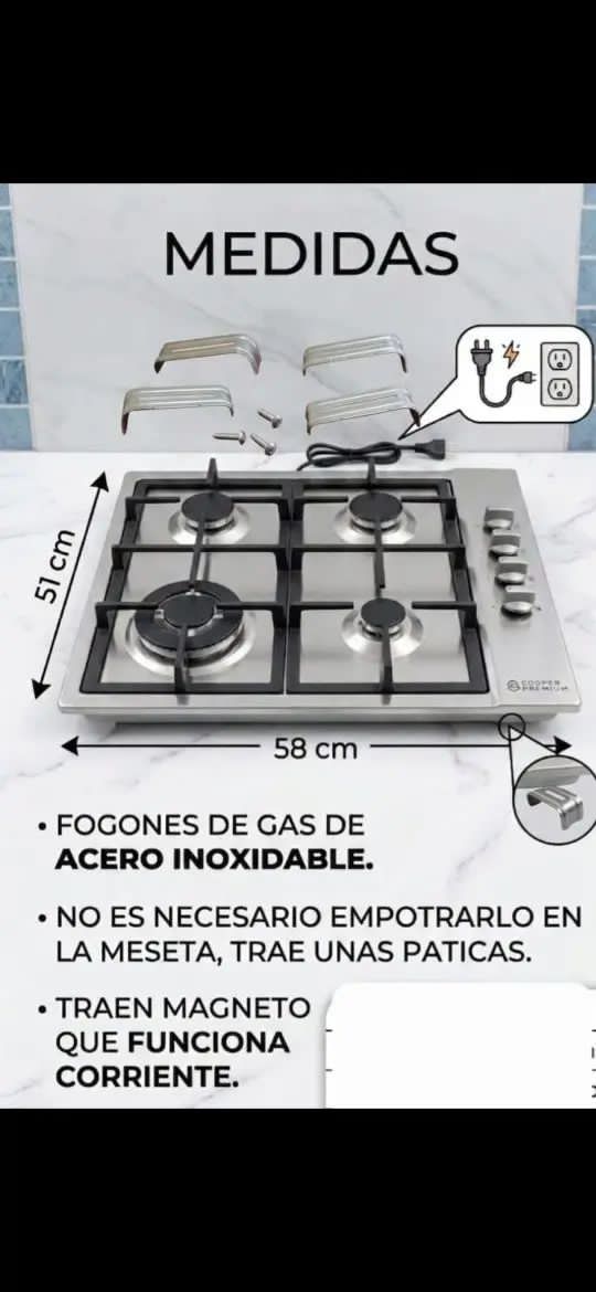 Fogón de Gas de acero inoxidable